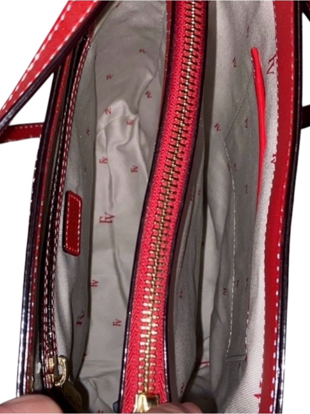 Frances Valentine Stella Slim Red Snake Embossed Crossbody Bucketbag - Picture 11 of 16
